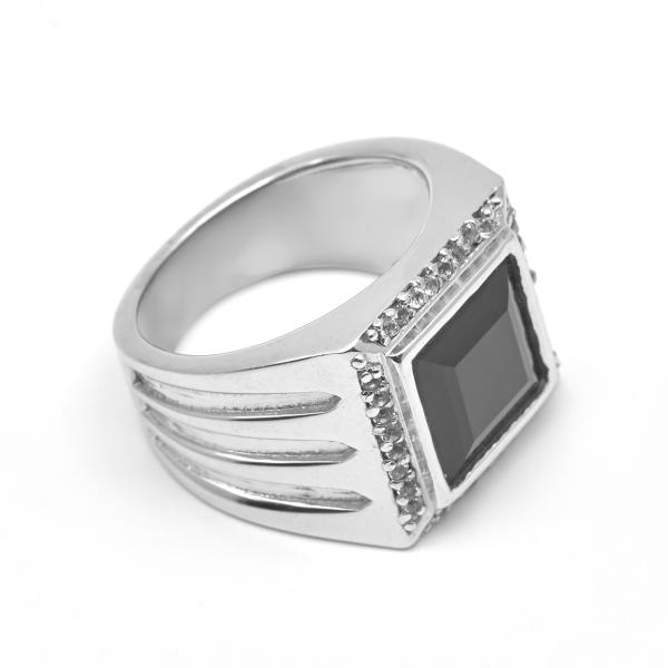 Silver Ring onyx Phoebe